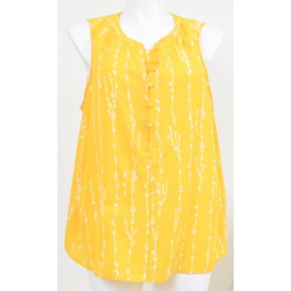 Ava & Viv Art Wear Yellow Tank Top Summer Travel Plus Size 1X - Picture 1 of 7